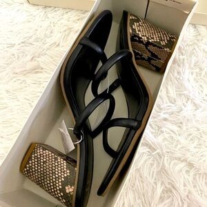 NWT A New Day Cass black snake block heel sandals